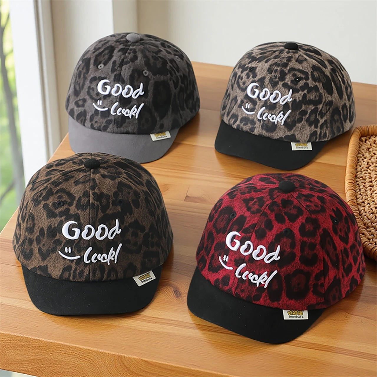 

Print Leopard Baseball Hat Kids Outdoor Sunshade Visors 6-36Month Boy Girl Soft Brim Baseball Caps Fashion Toddler Duckbill Cap