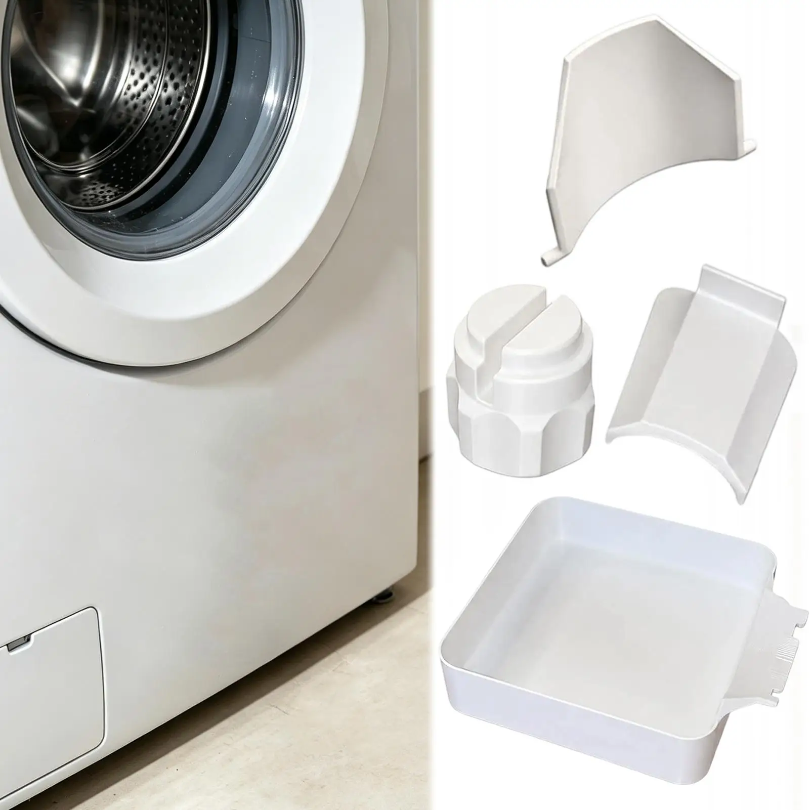3/4PCS Universal Washing Machine Drain Pan, Leak-Proof Water Collection Tray for Laundry Room, Durable Floor Protector for Home