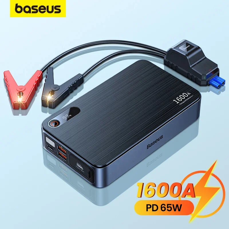 

Baseus 1600A Car Jump Starter Power Bank 16000mAh 12V Starting Device Powerful Portable Charger PD 65W Car Battery Booster Start