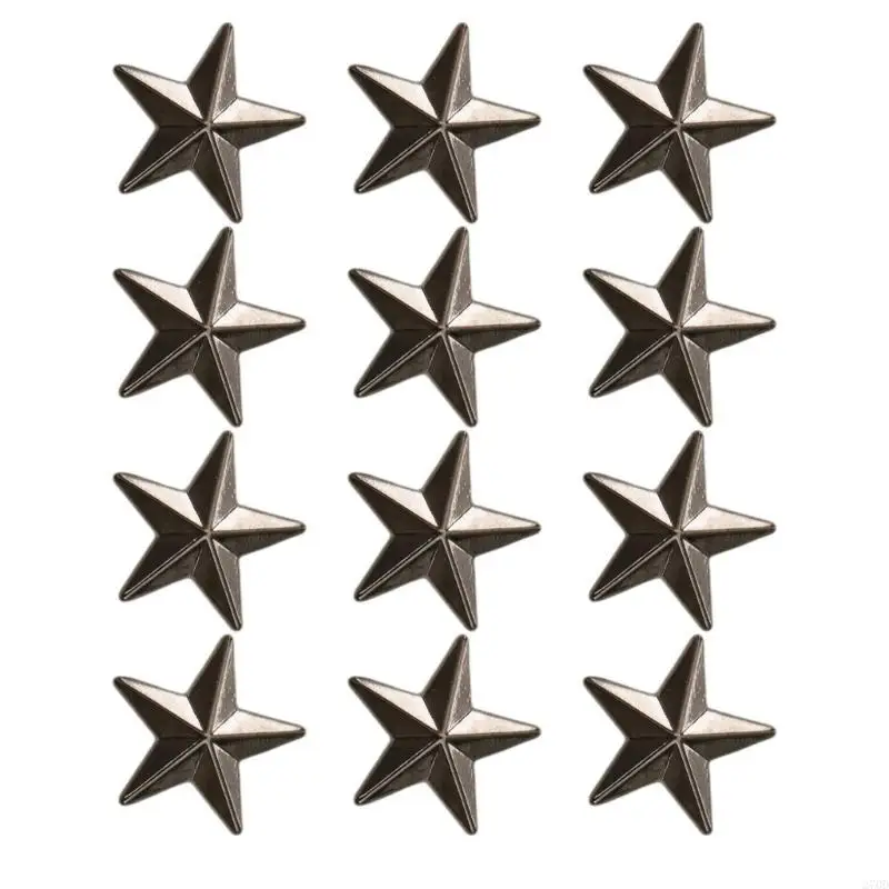 

270D 12pcs Gold Tone Star Collar Pin Pentagrams Collar Pin Anchors Star Planet Pin
