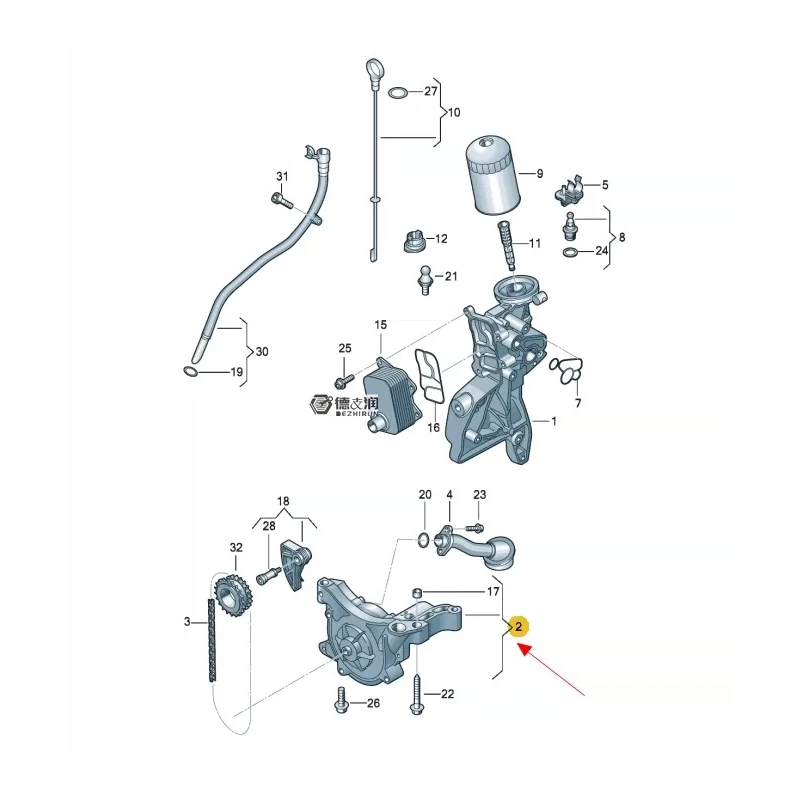 II EA888 engine oil pump suitable for Magton CC Golf6 GTI Tiguan Passat Haore