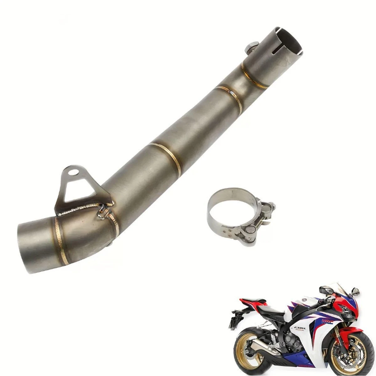 Long Exhaust Mid Link Pipe 60mm Interface Modified Replacement Parts For Honda CBR1000RR 2008-2016 Sport Motorcycle