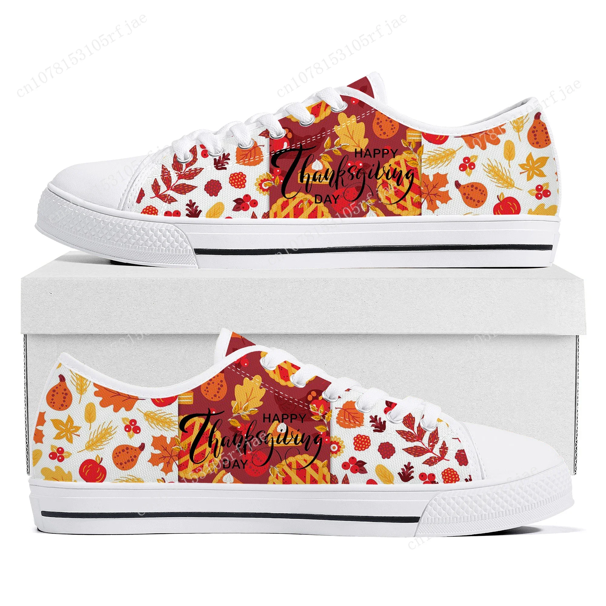 Thanksgiving Day Festival Lage Top Sneakers Dames Heren Tiener Hoge Kwaliteit Mode Canvas Sneaker Paar Op Maat Gemaakte Schoenen