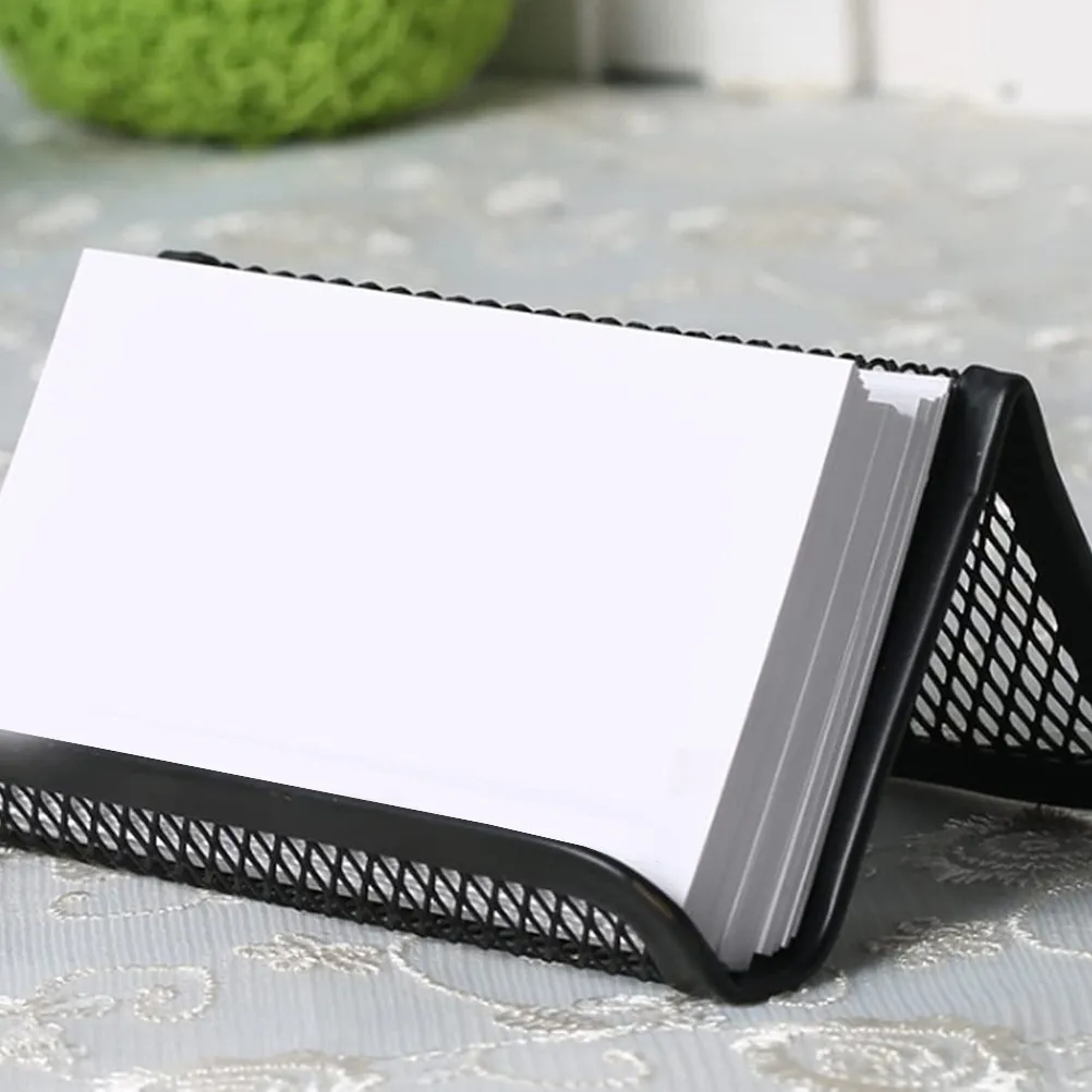 

4Pcs Business Cards Holders Iron Mesh Rack Metal Mesh Storage Organizer Office Desktop Stand Business Card Display Rack Case