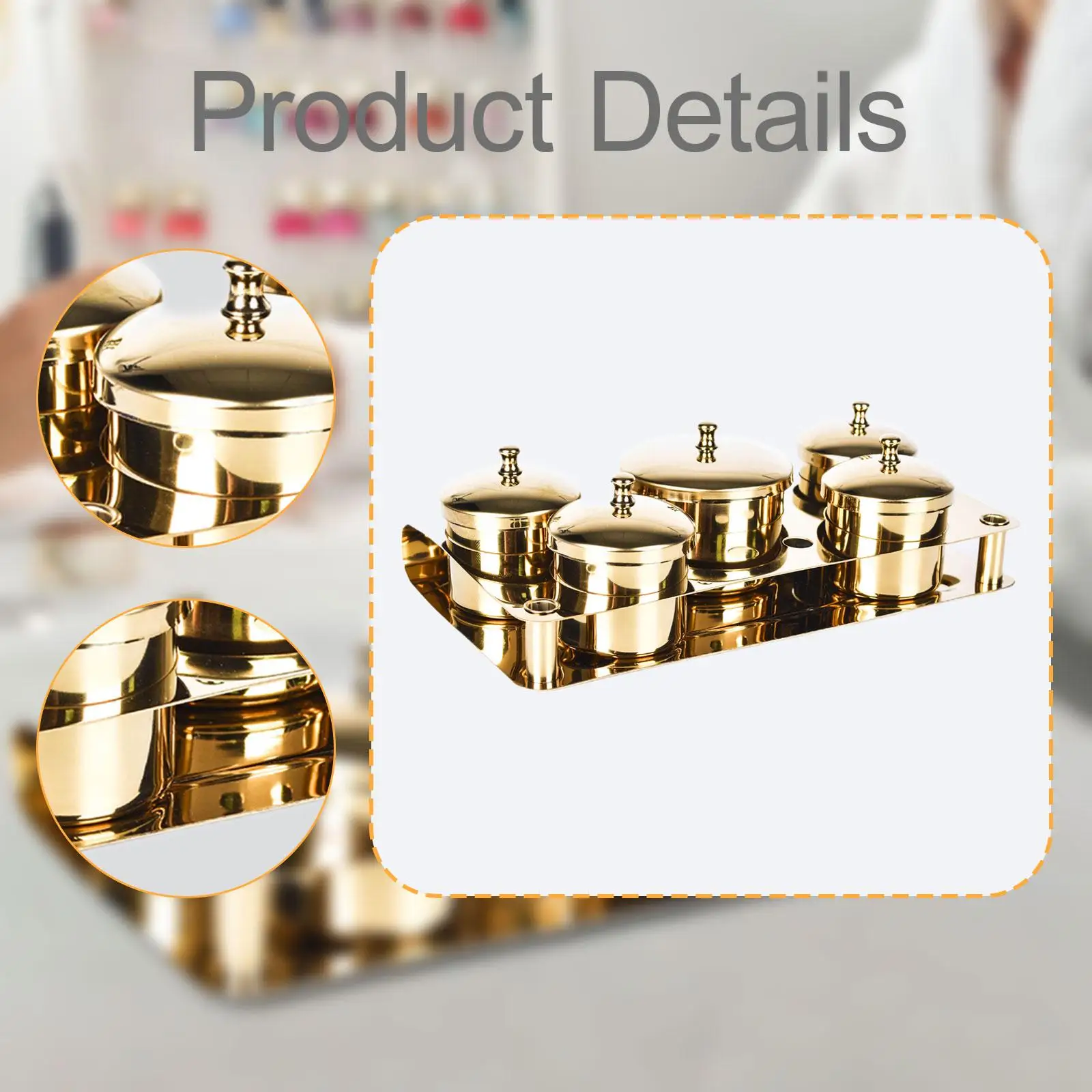 5x Nagelschale mit Deckel Design Tools Metall Acryl Flüssigpulverschale für