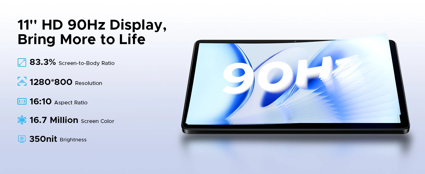 DOOGEE Tab G6 Tablet PC 30GB 256GB Dual Speakers 11'' HD Display Unisoc T7250 Widevine L1 8000mAh Battery Android 16 2 in 1 Smart Pad