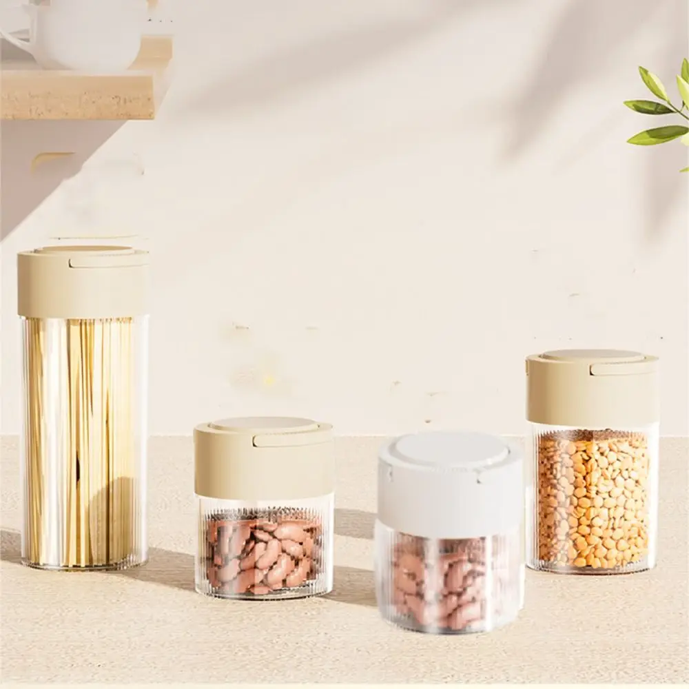 

Press Type Hermetic Containers Eco-friendly Stackable Food Storage Jars Clear Food Jars Durable Sealed Container Pantry