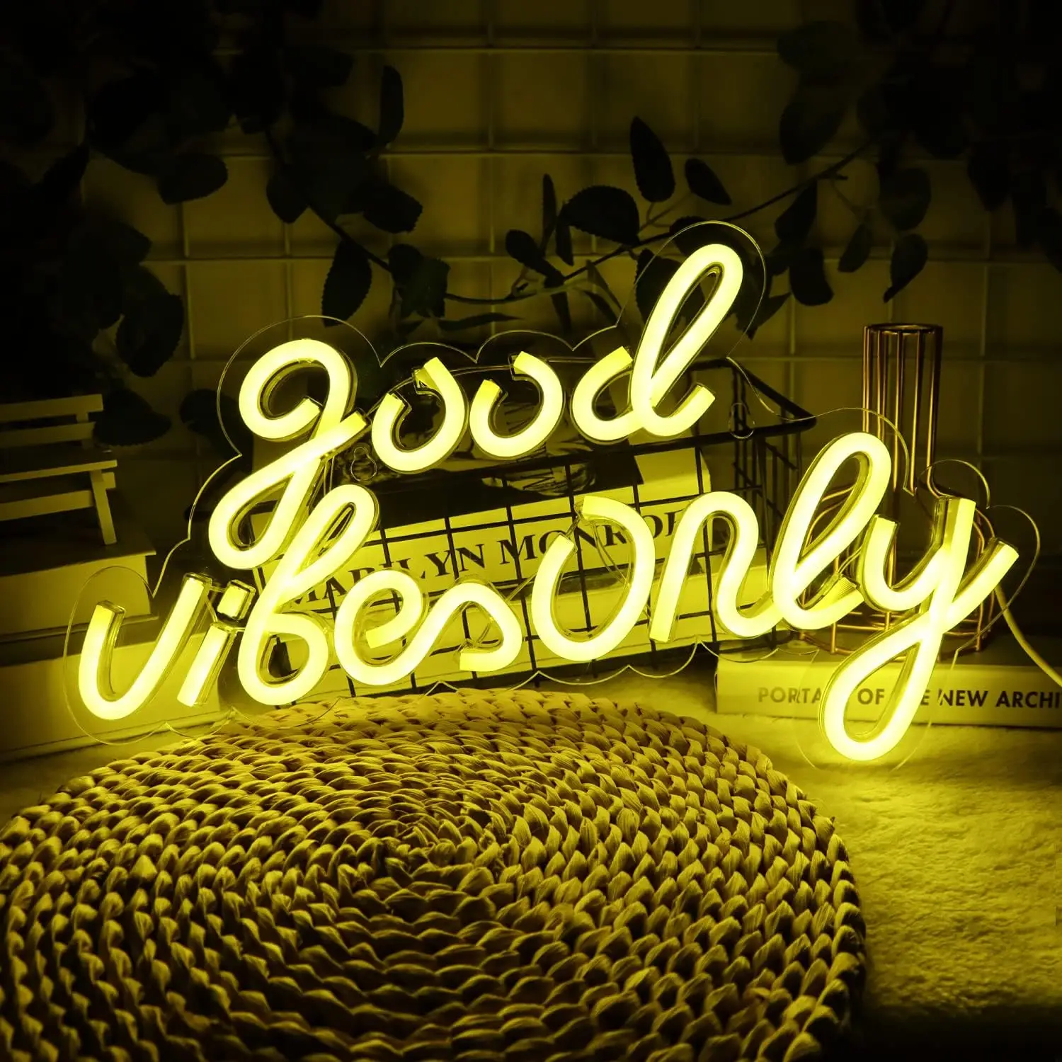 

Good Vibes Only Neon Sign USB Dimmable Neon Light for Living Beer Bar Game Room Hotel Birthday Party Restaurant Christmas Decor