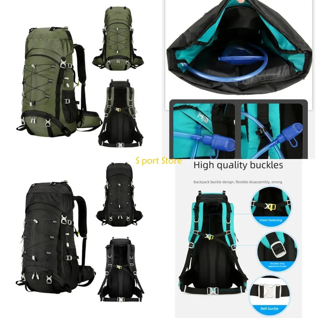 

U2JB Heavy Duty 60L Trekking Backpack Hiking Backpack Multi Compartment For Camping