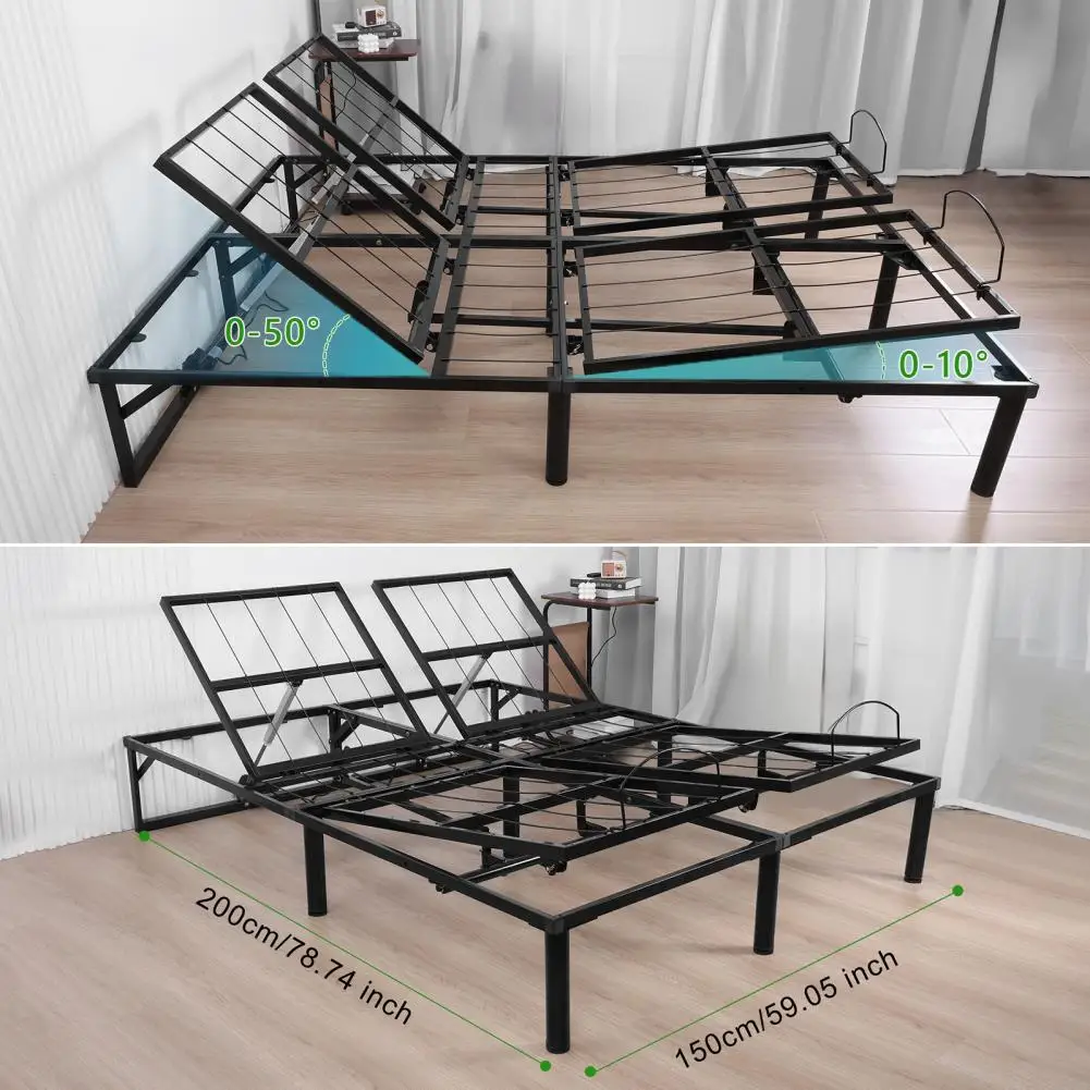 

Adjustable Bed Frame, Queen Electric Bed Frame with Independent Head And Foot Incline, Loads Up to 750lbs (Black)