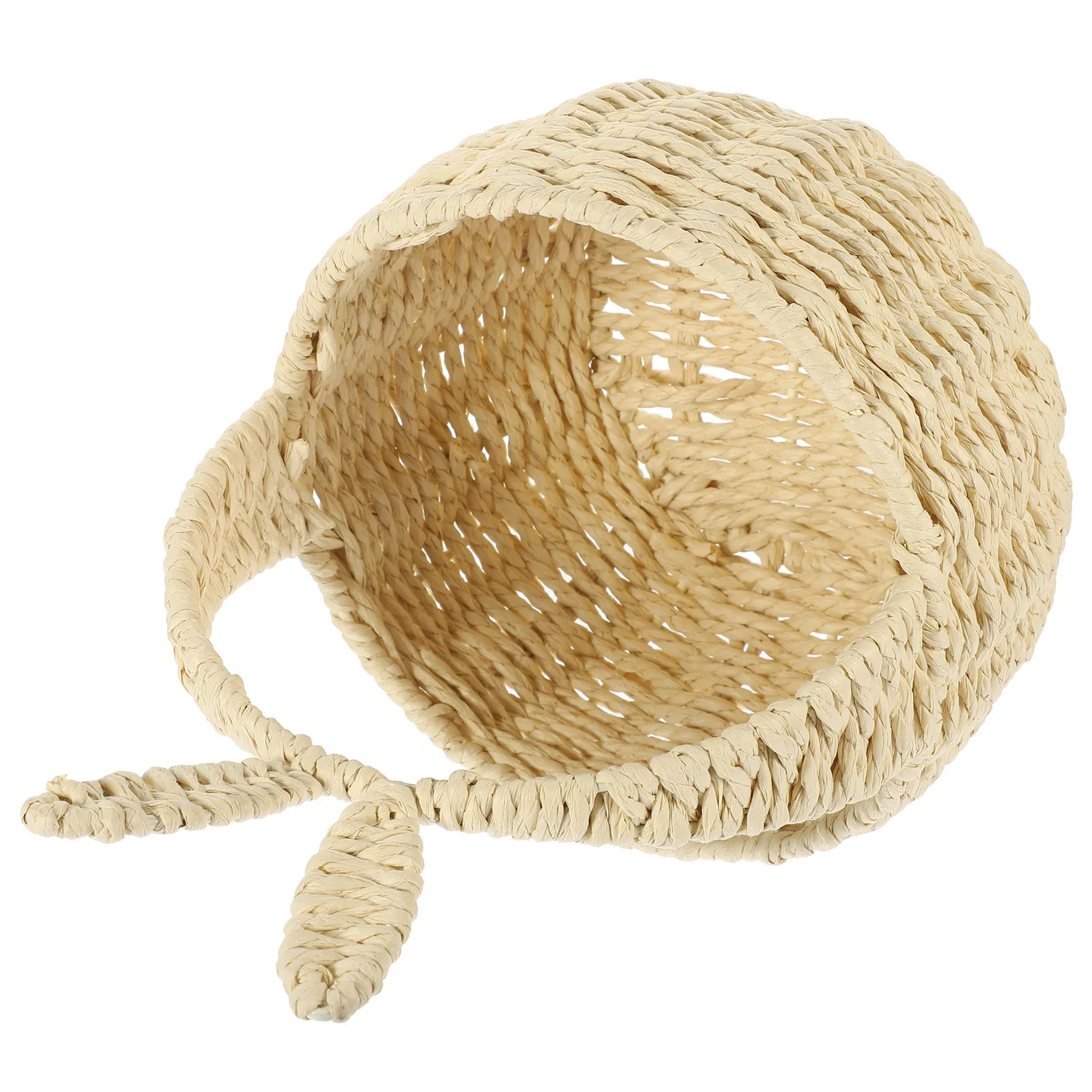 

Woven Flower Basket Ear Design Small H Fruit Decorative Home Use Baskets Storage Bedroom Living Room Kitchen Gifts