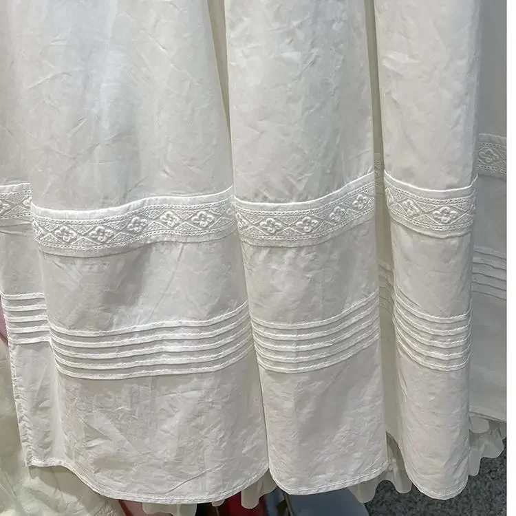 الأبيض الحب الأول تنورة دانتيل منتصف طول عالية الخصر ألف خط تنورة مظلة رقيق تنورة JJ349