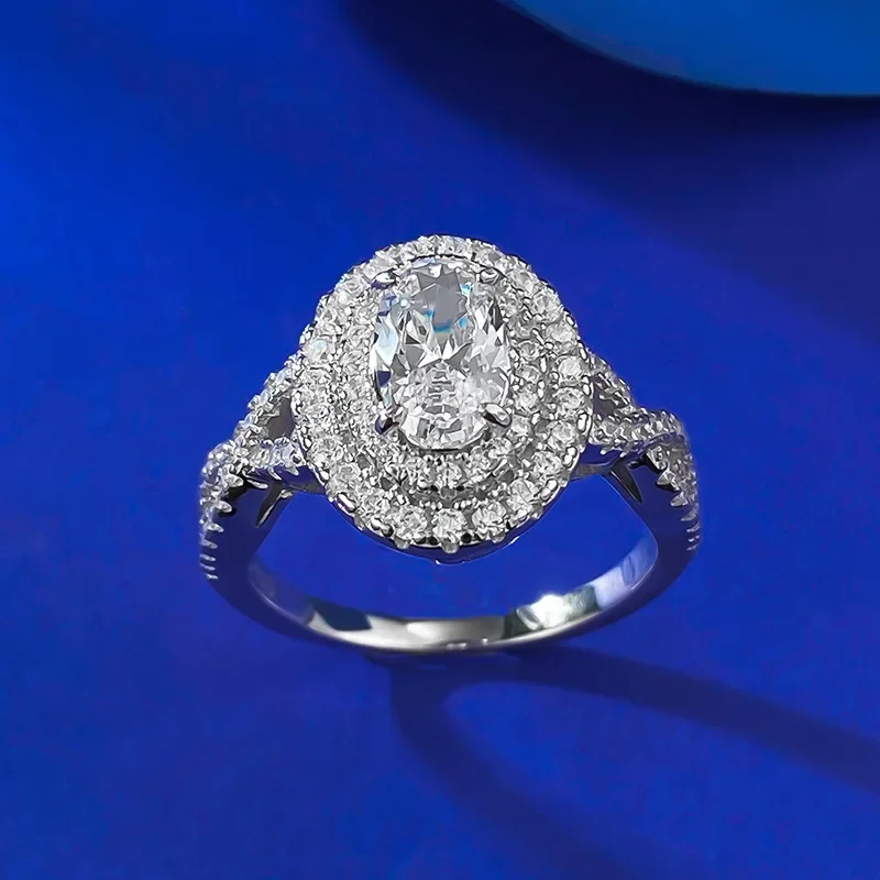 Ebay AliExpress Cross Border Hot Sale S925 Silver European and American Style Ring Popular Wedding Engagement Finger Ring