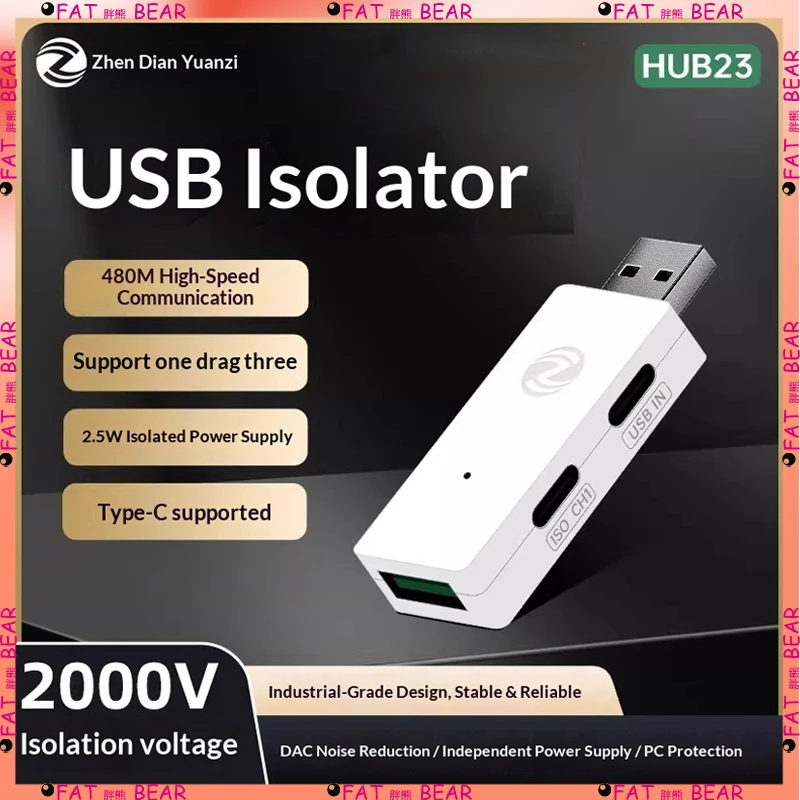 

Zhengdian USB2.0 High-Speed Isolator HUB23 Industrial Grade 480Mbps Optocoupler Photoelectric Protection Module