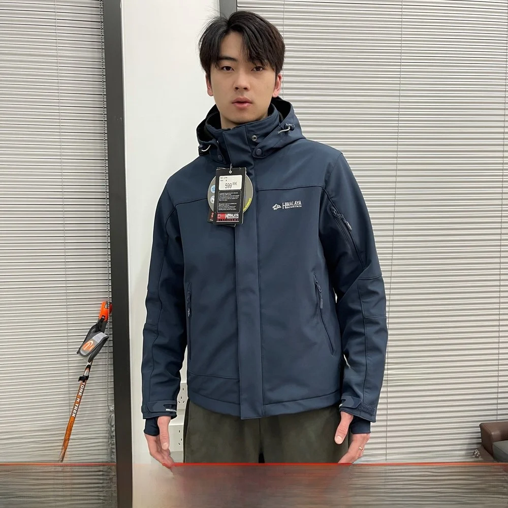 

Snow Mountain Outdoor Thiened Fce Lined Soft ell Jaet Съемная шапка Осень Зима Теплая ветрозащитная мужская шапка Jaet