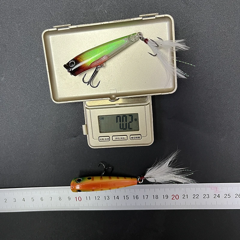 65mm 7g Surface Popper Fishing Lures Long Casting Artificial Bait Topwater Pencil Swimbait Wobblers for Pike Perch Equipment