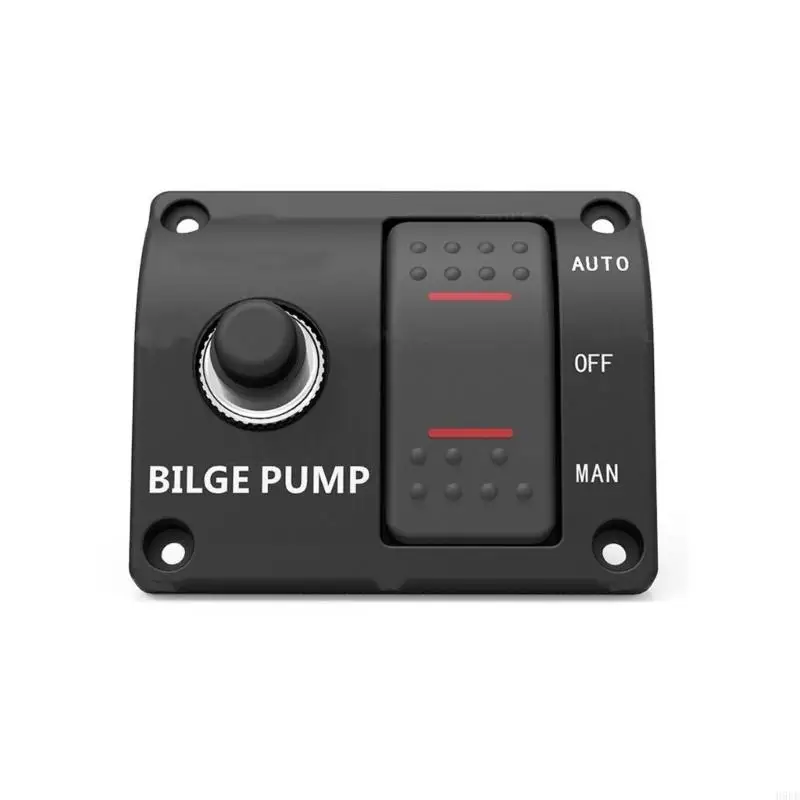 Boat Bilge Pump Control Panel with AUTO OFF MAN Three-Position Control, 12V 24V and Integrated Breaker for Marine Panel