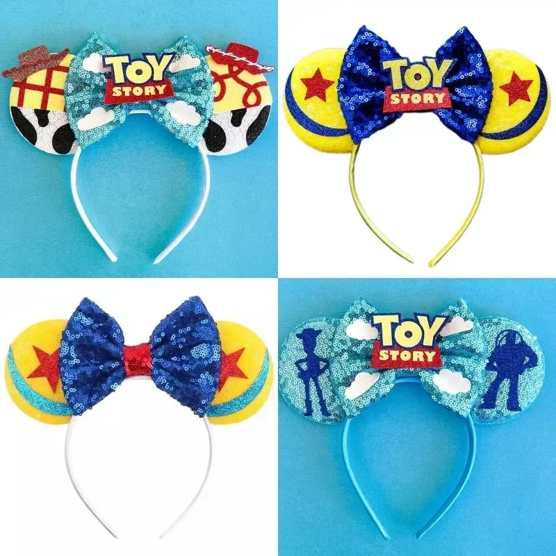 Diadema con orejas de Disney Toy Story para adultos, diademas con orejas de Mickey Mouse, accesorios para el cabello de Alien para mujeres y niñas, sombreros de Buzz Lightyear