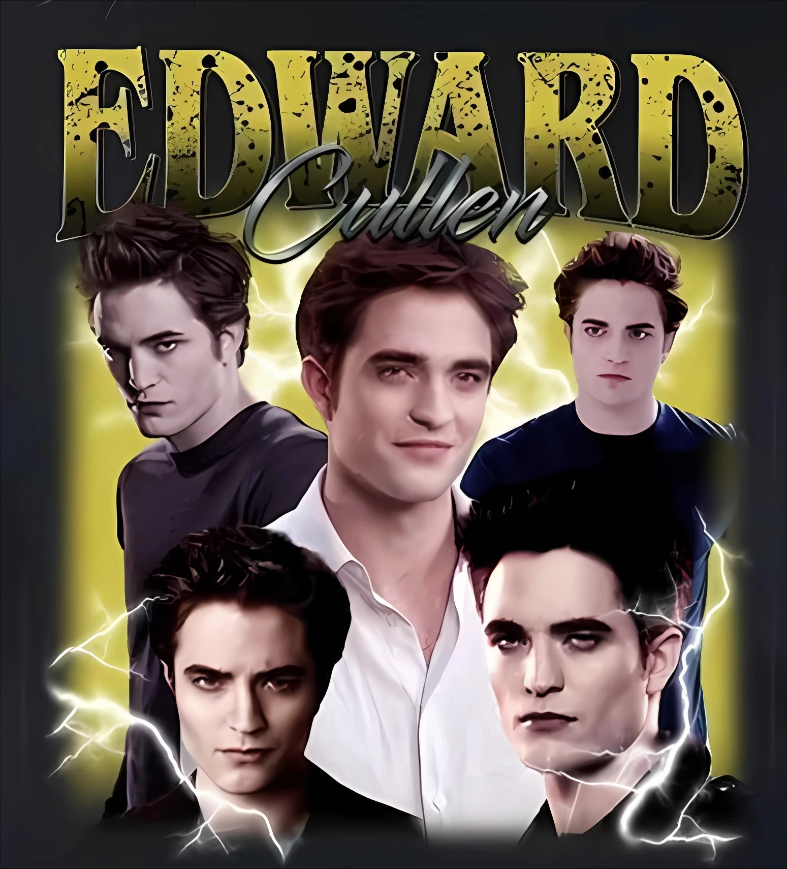 Vintage Edward Cullen 90s Homage Graphic T-Shirt Twilight Print O-neck Classics Nostalgia Camise Streetwear Men Clothing