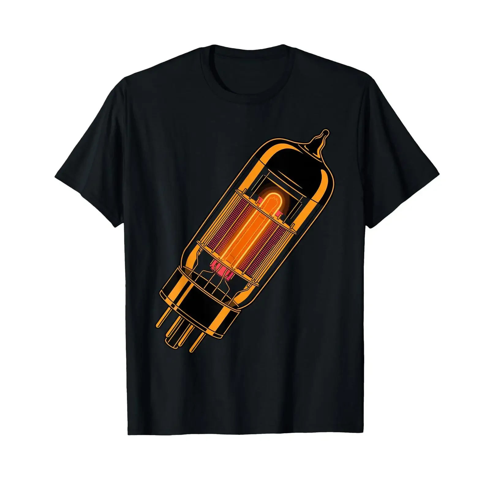 Vintage Vacuum Tube Audiophile Valve Amplifier T Shirt vintage Washed Stretched Slightly Versatile Unisex Casual graphic