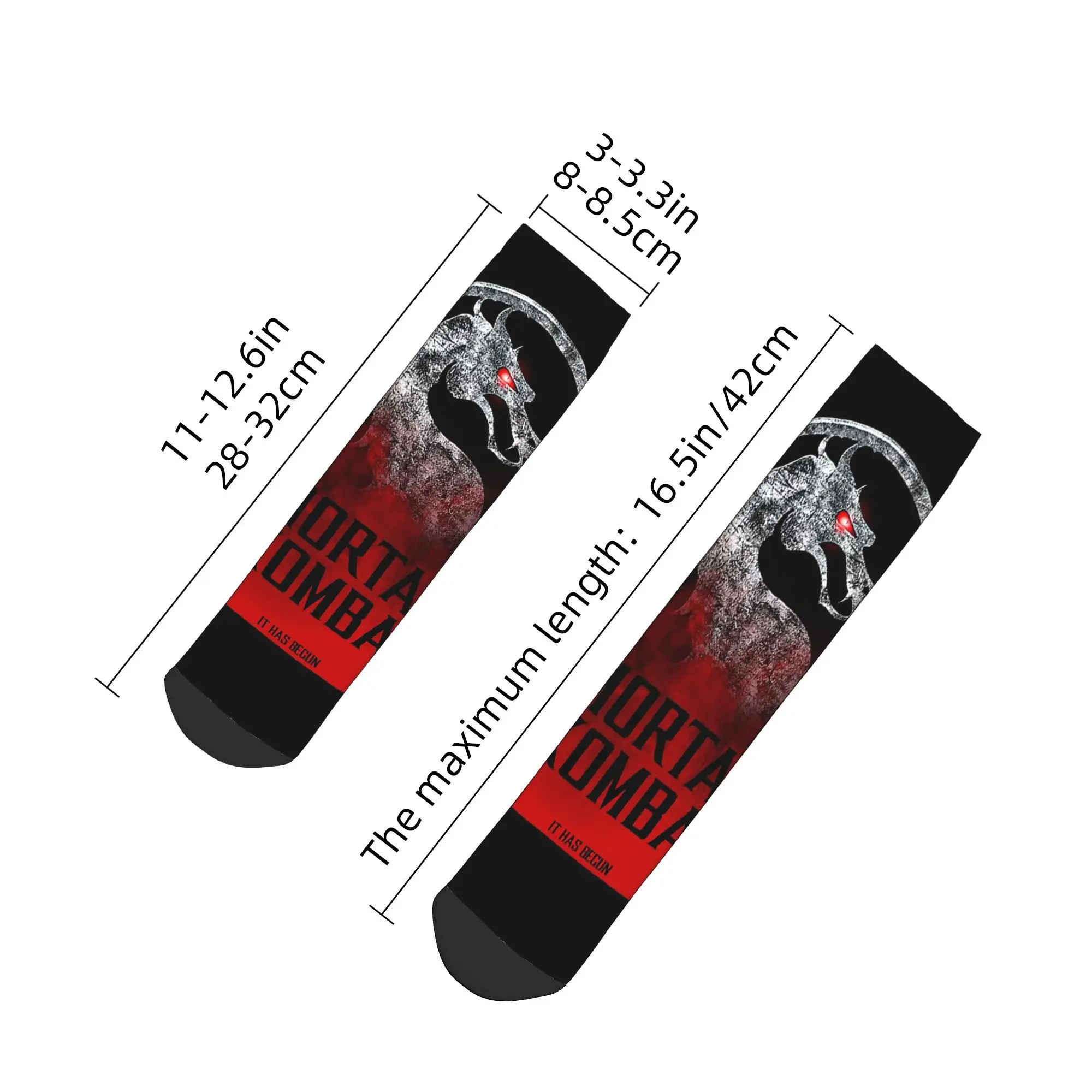 All Seasons Mortal Kombat Logo Socks Harajuku Super Soft Crew Socks Hip Hop Stockings for Men Women Christmas Gifts