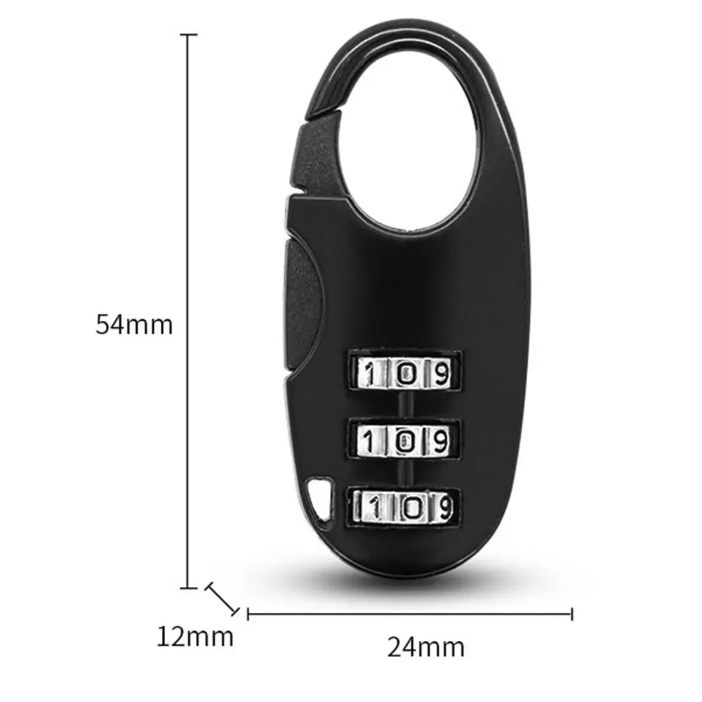 Portable Zinc alloy 3 Digit Password Lock Code Lock Combination Lock Backpack Zipper Lock Security Tool Luggage Padlock Travel