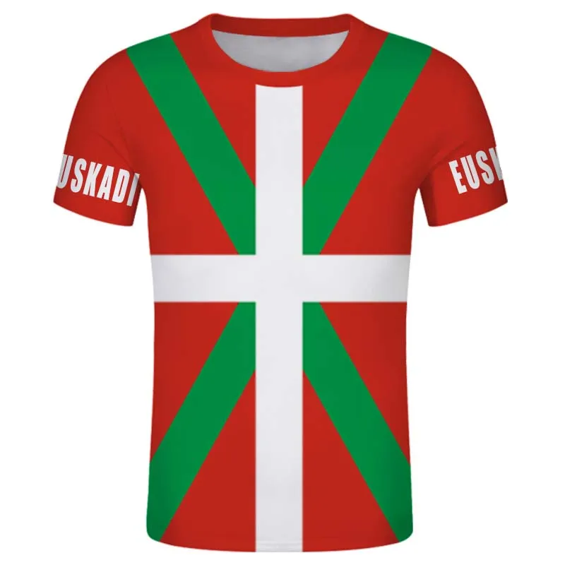 Basque Free Custom Tshirt Spanish Euskadi T Shirts Flag Alaves Jersey Diy Autonomous Community City Name Number Tee 