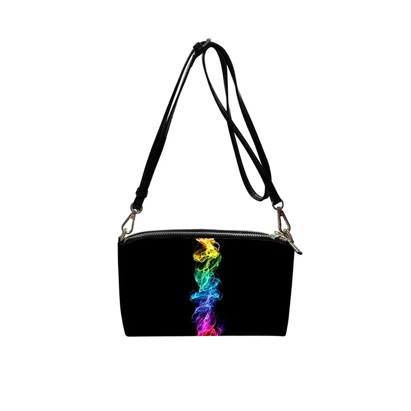 fashion Art rainbow PU Crossbody Bag 2023 New Women's Fashion Shoulder Bag Minimalist Small Square Bag for Women