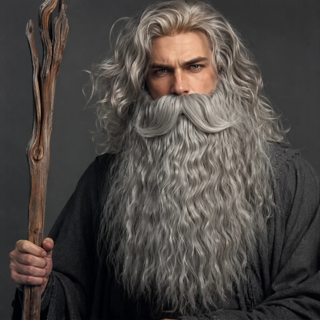 REEWES Fake Beard Eyebrows and Moustache for Cosplay Grandpa Old Man White Beige Grey Synthetic Fiber Anime Costume