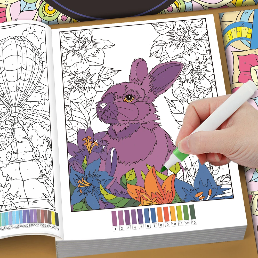Color By Number For Adults: 32 Beautiful Pictures Designed For Fun, Adult Relaxation & Stress Relief Coloring For Hours On End