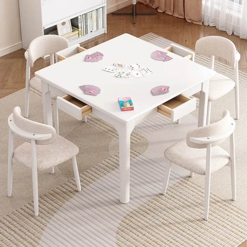 طاولة مربعة صغيرة من الخشب الصلب بثمانية طاولة طعام منزلية لخالدة للبيض #3