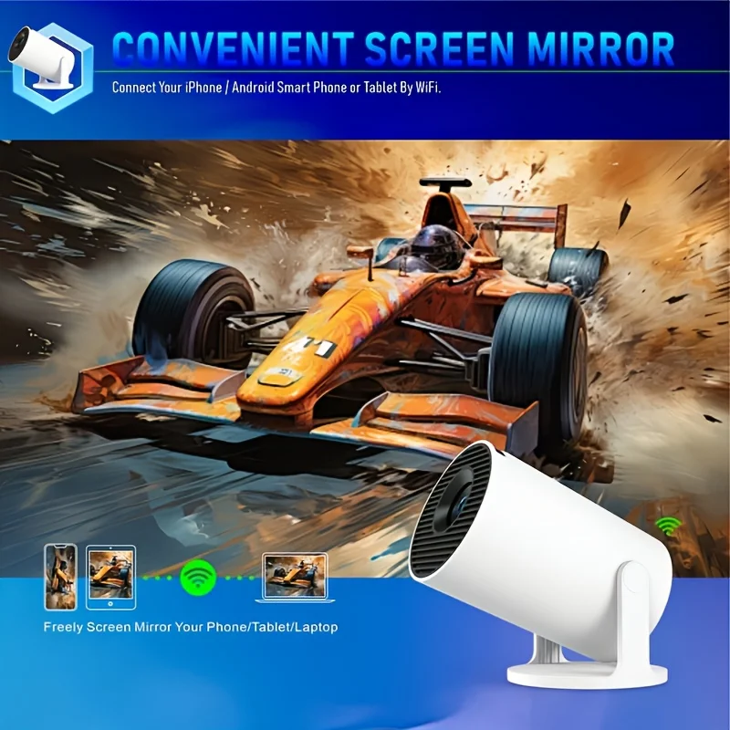 

HY300Pro+ Smart Android 4K проектор, портативный домашний кинотеатр Wi-Fi 1080P для внутренних и наружных киноночных ночей