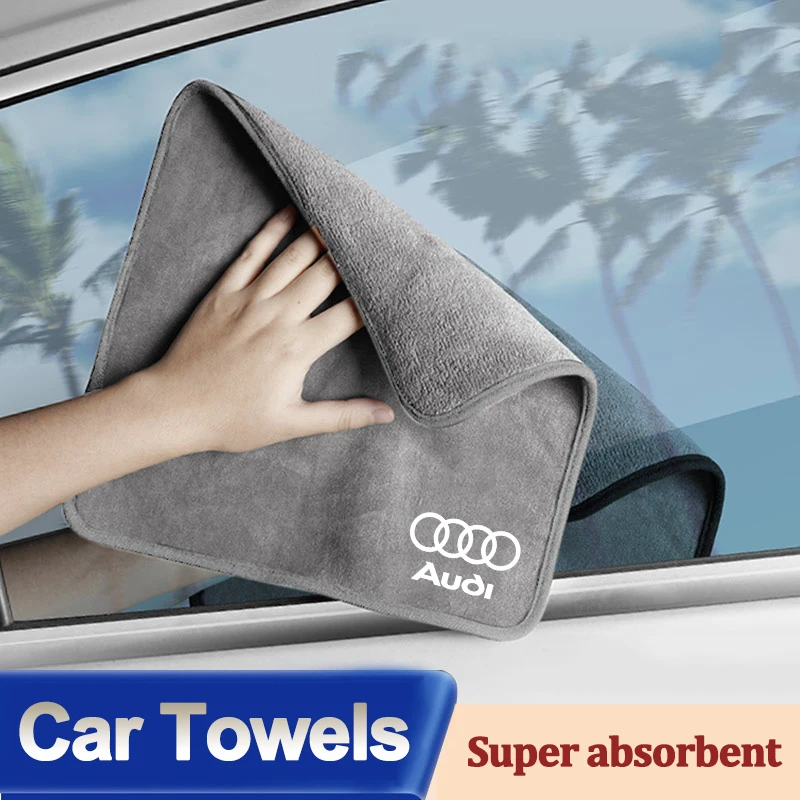 1Pcs Car Suede Cleaning Towel Wipe Drying Cloth For Audi TT S5 B6 C6 RS3 A1 A2 A3 A4 A5 A6 A7 A8 Q1 Q2 Q3 Q4 Q5 Q6 Q7 Q8 Quattro