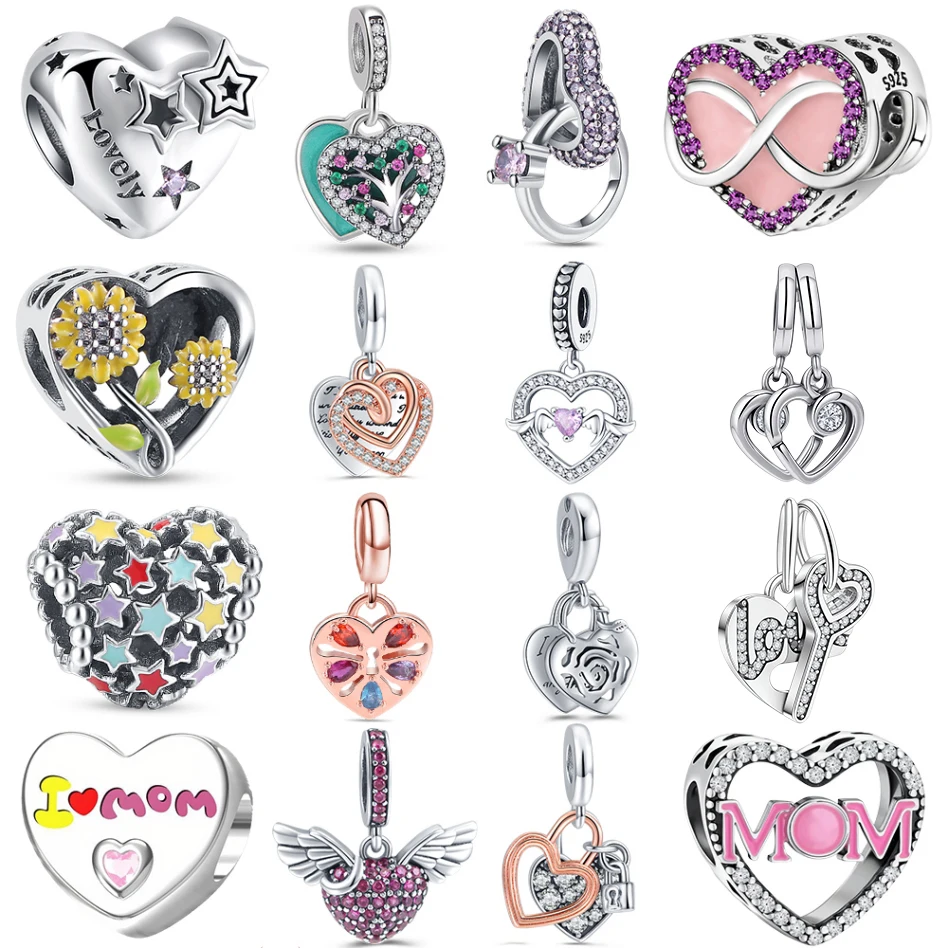 925 Sterling Silver Hot Sale Charms Zircon Beads Glass Bead Dreamcatcher Star Crown Hot Air Balloon For Bracelet Woman Jewelry