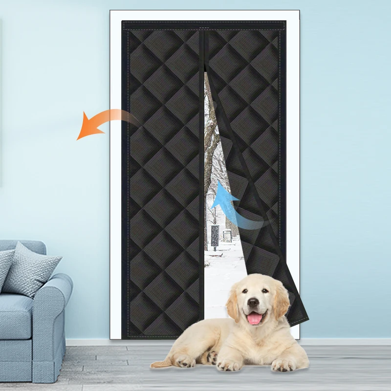 Magnetic insulated door curtains, insulated heavy duty oxford cloth door blanket, warm in winter and cool in summer