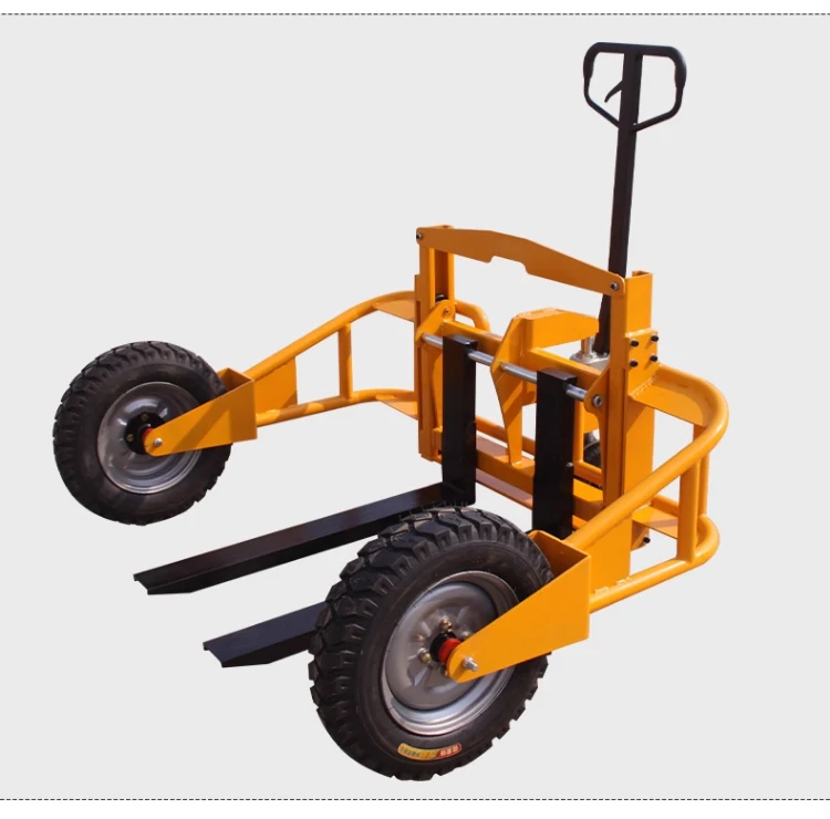 Outdoor Pallet Manual Handling 4WD Electric Hydraulic Forklift with Lithium-Ion Battery Large Wheel 950mm Fork Length