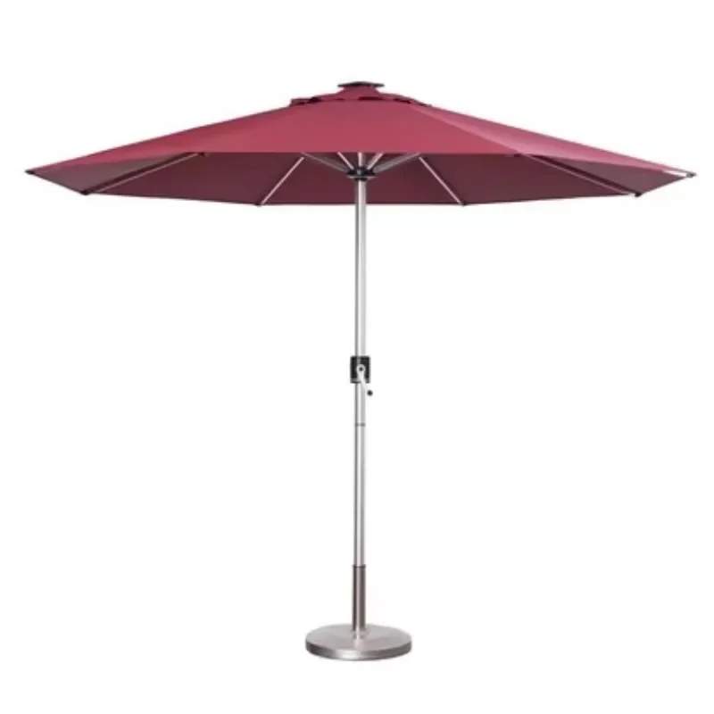 

Outdoor Market Solar Cafe Parasol with USB Charger Can Change Color