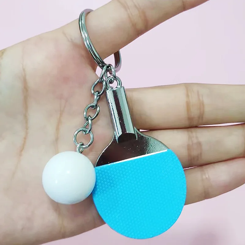 Mini imitazione pallina da ping pong portachiavi creatività pendente concorso souvenir portachiavi per auto accessori regalo per gli amici