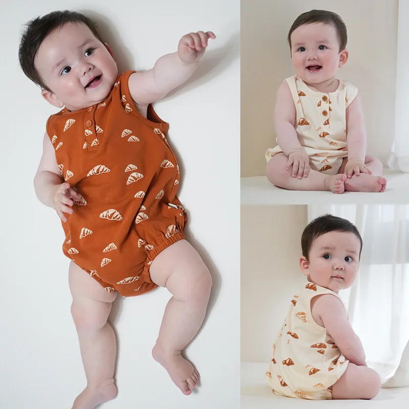 

Sleeveless Bodysuit - Category A Summer Lightweight Clothing for Baby Boys & Girls Infant Round-Neck Crawling Suit - One-Piece