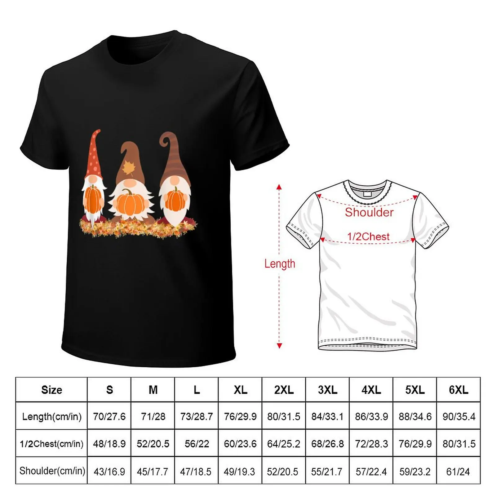 Fall Gnomes and Autumn Leaves Cute Graphic \t T-Shirt summer top sports fans mens cotton t shirts