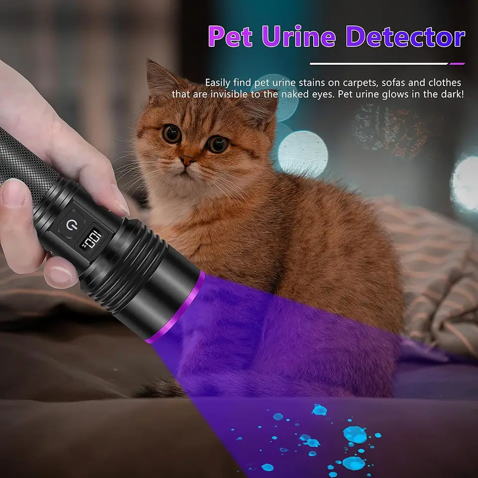 black light flashlight for pet urine Vansky UV Light, 51 LED Blacklight Detector Dog/Cat Urine, Dry Stains, Bed Bug, Resin Curing, Scorpions Finder : Pet Supplies The UV flashlight features 51 LEDs with a wavelength of 395 nm Detector Dog Stains Black Light