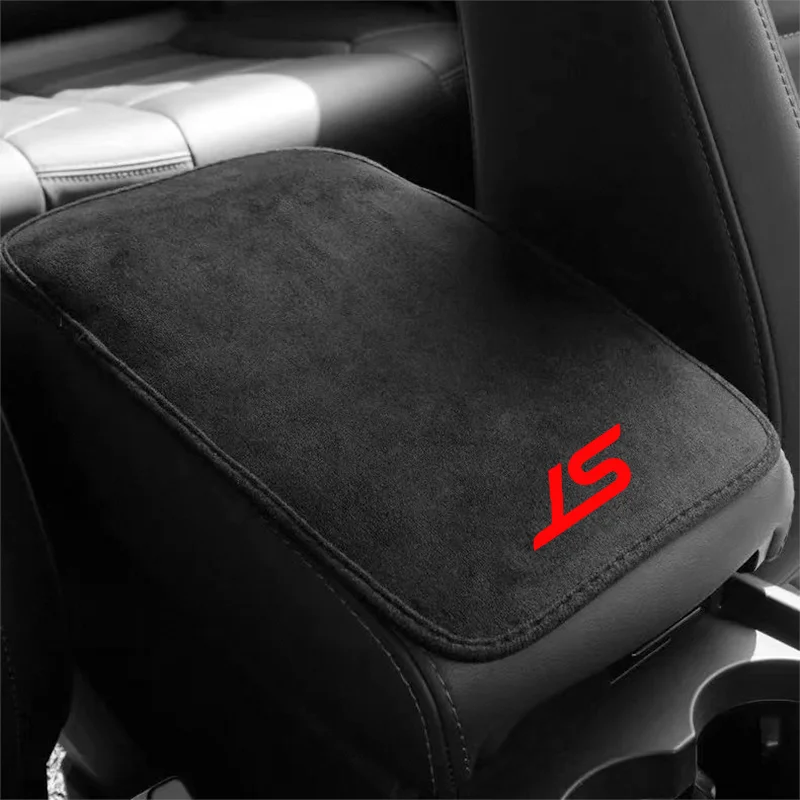 Suede Leather Armrest Mat Arm Rest Protection Cushion Auto Armrests Storage Box Cover Pad For Ford st st-line Focus mk2 f150 st