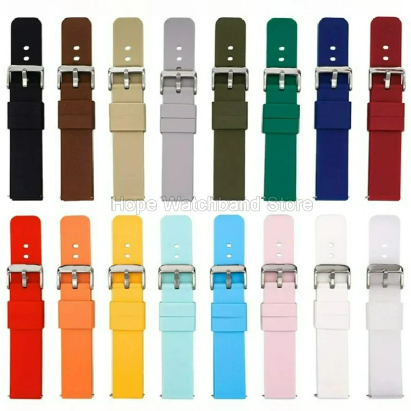 Pin Buckle Silicone Watchband for Omega Casio Mido Patek Philippe Tudor Blancpain Timex Quick‑dry Odor‑resistant Watch Accessory