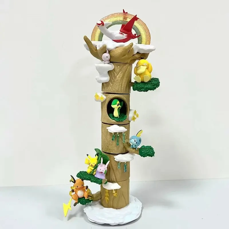Hot New Pokemon Toy Tree Stump Anime Figure Halloween Gengar Pocket Monster Pikachu Desk Model Forest Figurine Dec Children Gift