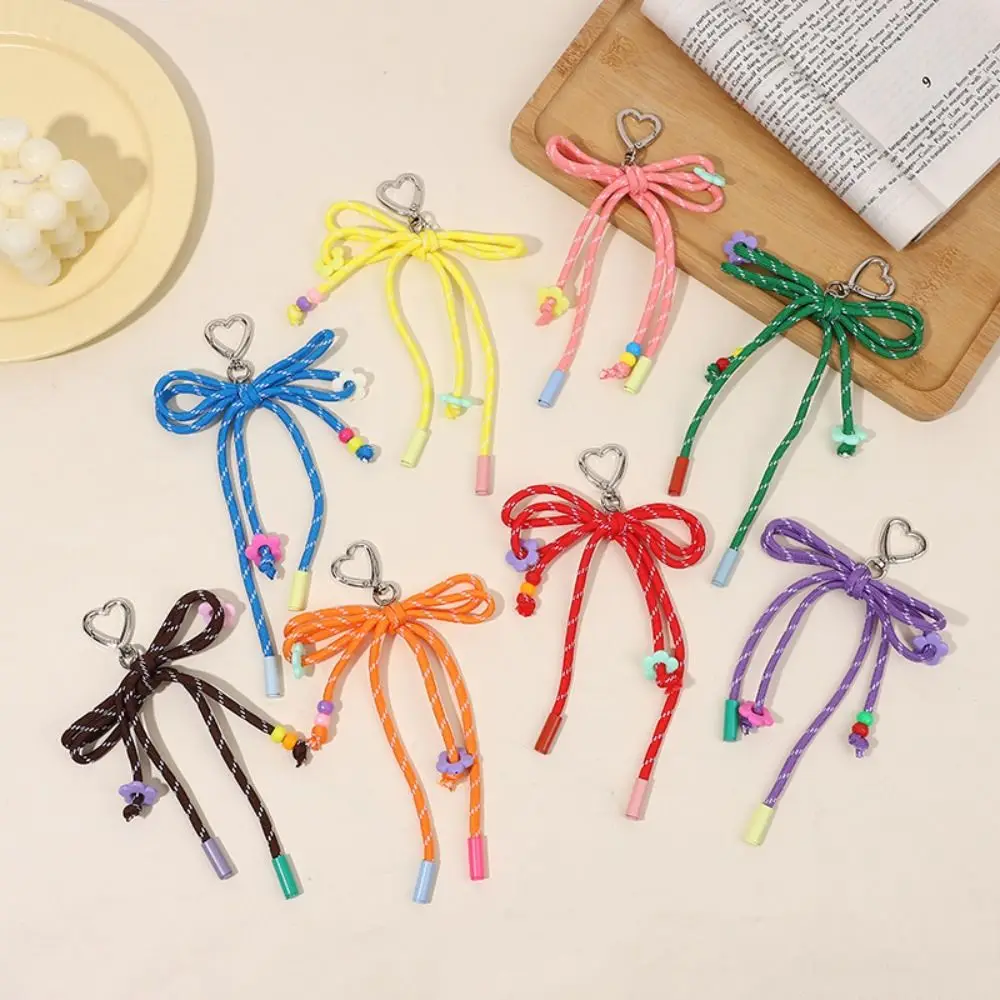 Nylon Weaving Rope Nylon Key Lanyard Woven Macaroon Bracelet Hanging Rope Easy To Use Sturdy Braided Keychain Phone Accessories