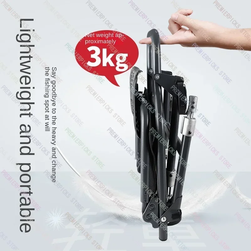 Portable Fishing Folding  Multi-Functional Lamp Lightweight Aluminum Alloy Table Seat Multi-Terrain Wild  Chair image 4