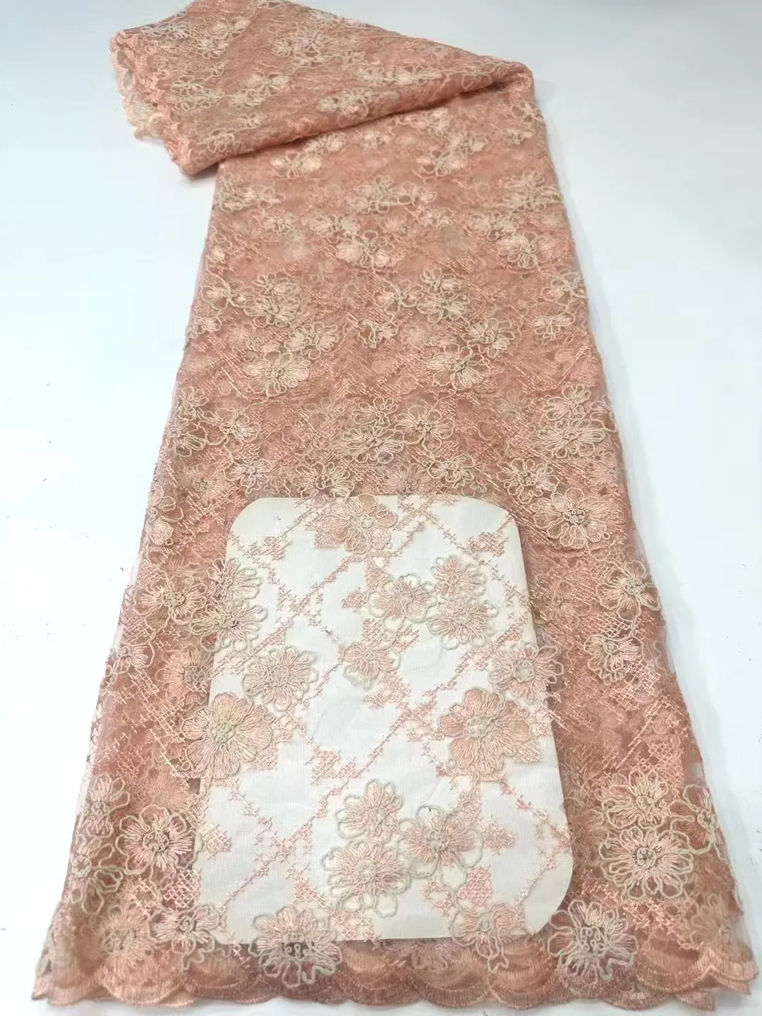 

New Design Pink Tulle French African Lace Fabric 2026 High Quality Nigerian Mesh Voile Lace Fabric For Women Party Dress Sewing