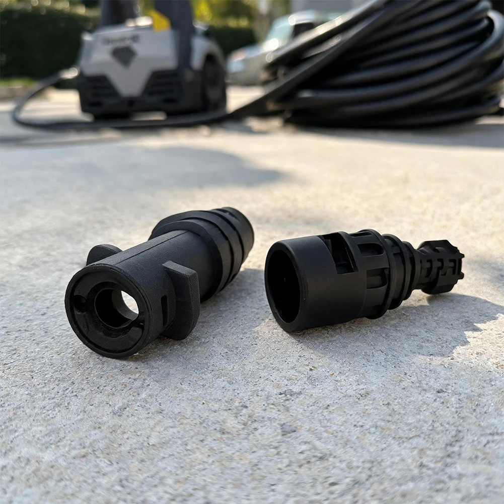 2-Pack High Pressure Washer Adapter Compatible For Karcher For Lavor For Parkside Easy Fit Connector Black ABS Plastic