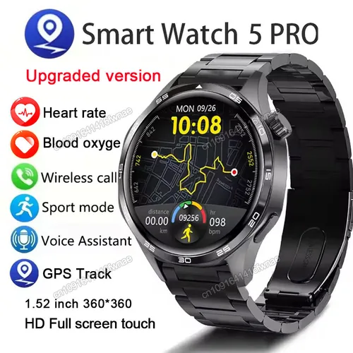 Reloj 5 Pro AMOLED pantalla reloj inteligente regalo relojes deportivos hombres mujeres Bluetooth llamada telefónica Smartwatch Fitness reloj de pulsera GPS banda