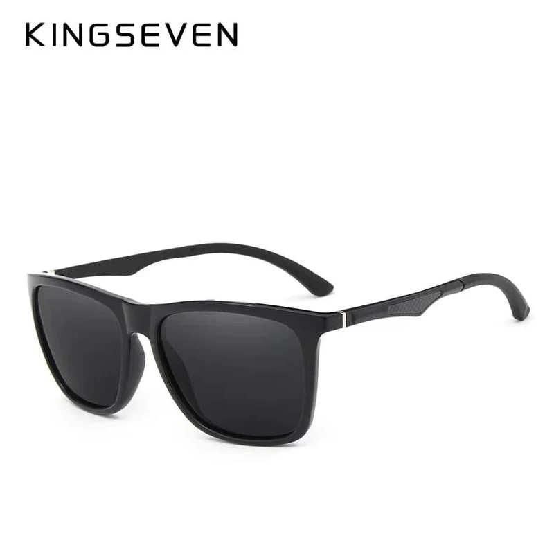 

KINGSEVEN мужские поляризационные квадратные солнцезащитные очки модные мужские очки алюминиевые ноги UV400 защита N7536